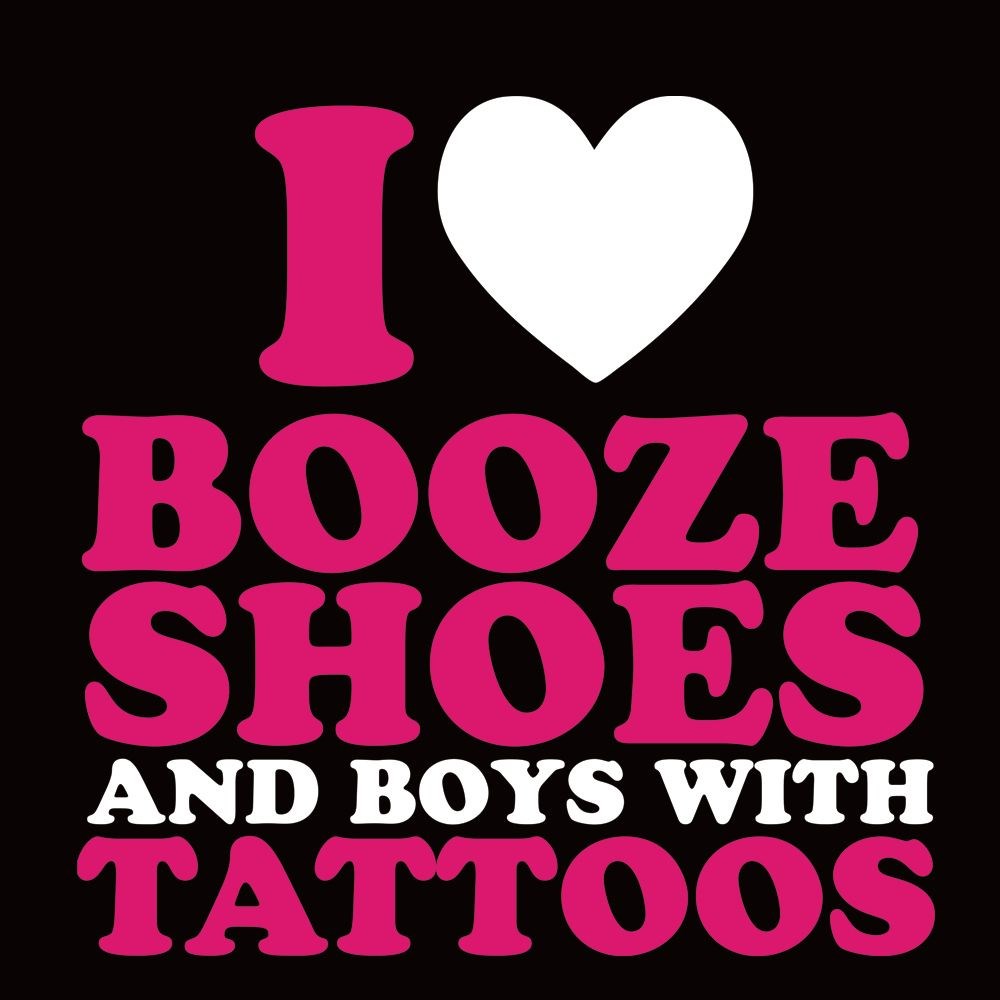 I Love Booze Shoes And Boys With Tattoos Black Tote Bag | eBay