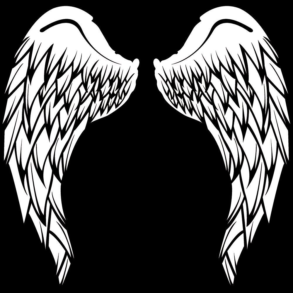 Angel Wings (Back Print) Women's Black T-shirt | eBay