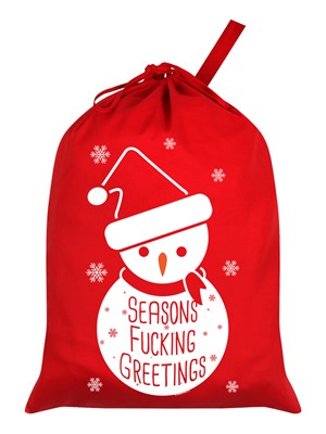 Seasons Fucking Greetings Red Santa Sack