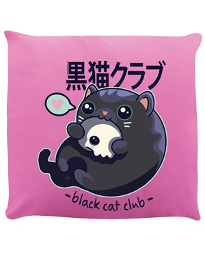 Kawaii Coven Black Cat Club Pink Cushion