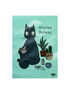 > Spooky Cat Wiccan Botany Small Rectangular Chopping Board
