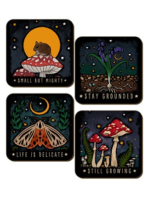 Magical Mushrooms Still Growing Coaster Set