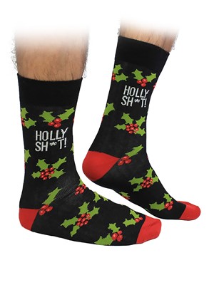 Cockney Spaniel Novelty Holly Shit Christmas Socks