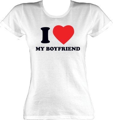 Valentines T-Shirt - I Love My Boyfriend White Womens - Buy Online at ...