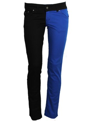 Jist Blue and Black Split Leg Skinny Jeans, Exclusive to Grindstore ...