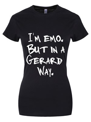 I'm Emo But In A Gerard Way Ladies Black T-Shirt