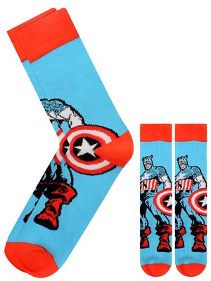 Marvel Captain America Red & Blue Socks