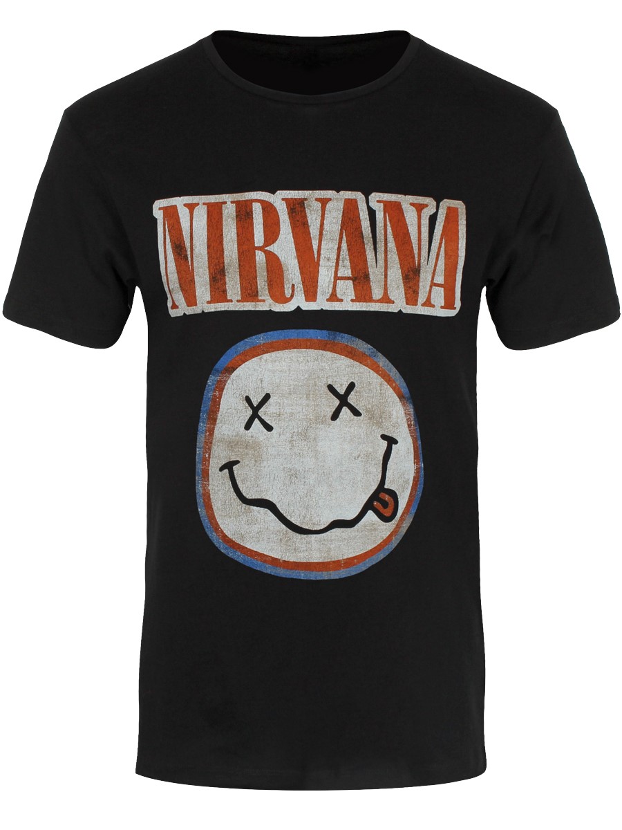 Nirvana Distressed Logo Hommes t shirt unisexe Official Licensed Band Merch 