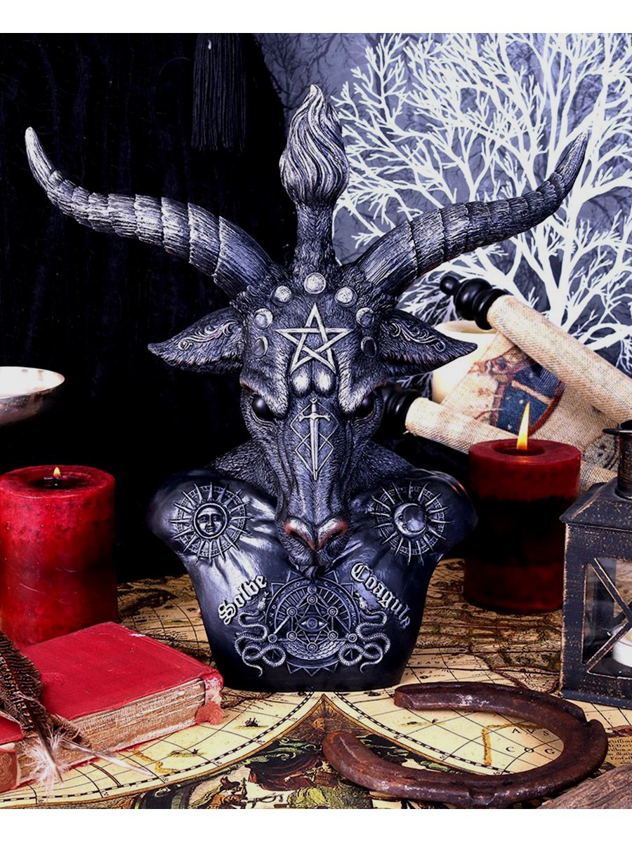 Ornament Celestial Baphomet Bust Black and Silver 