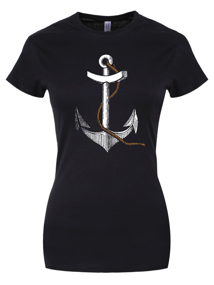Anchor T-Shirt - Nautical Design Black Ladies - Buy Online at ...