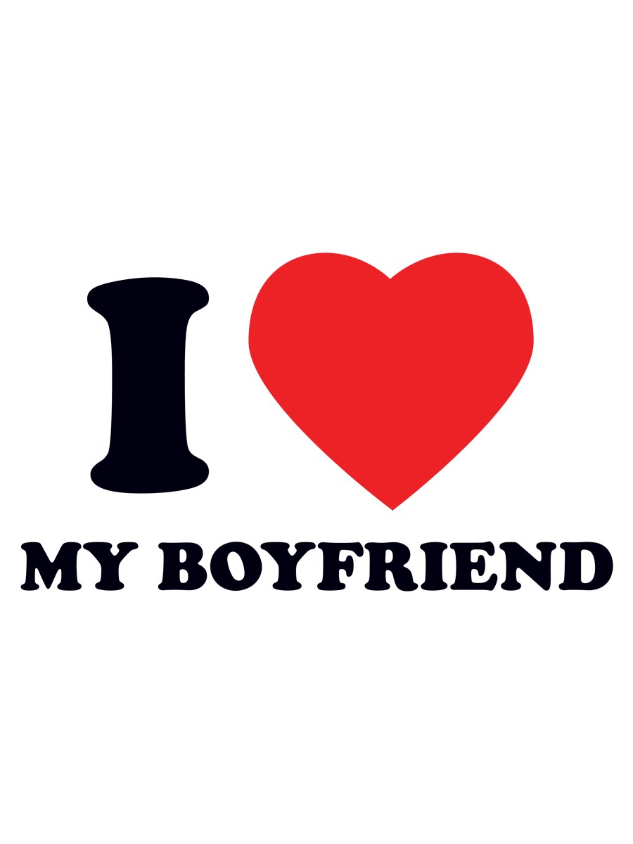Valentines T-Shirt - I Love My Boyfriend White Womens - Buy Online at ...