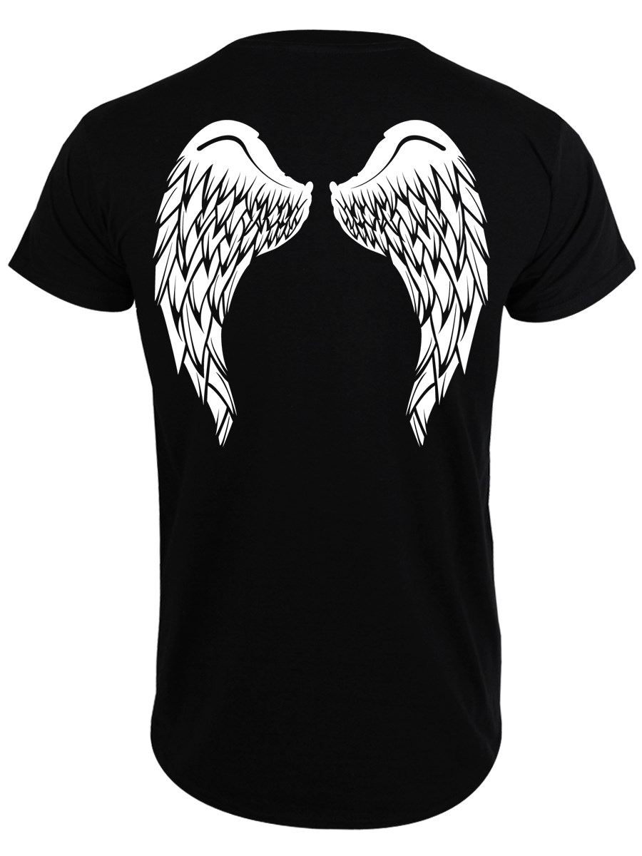 Angel Wings T-Shirt - Black Mens (Backprint only!) - Buy Online at ...