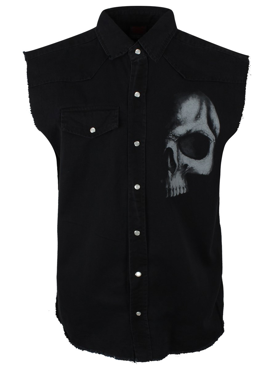 Spiral Sleeveless Work Shirt - Shadow Skull - Buy Online at Grindstore.com