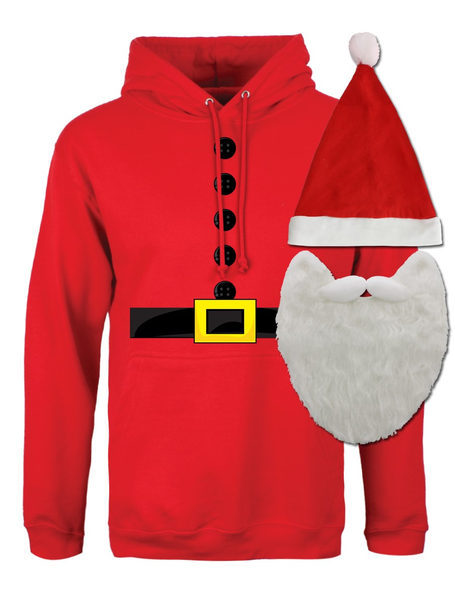 Santa Claus Christmas Costume Mens Hoodie - Buy Online at Grindstore.com