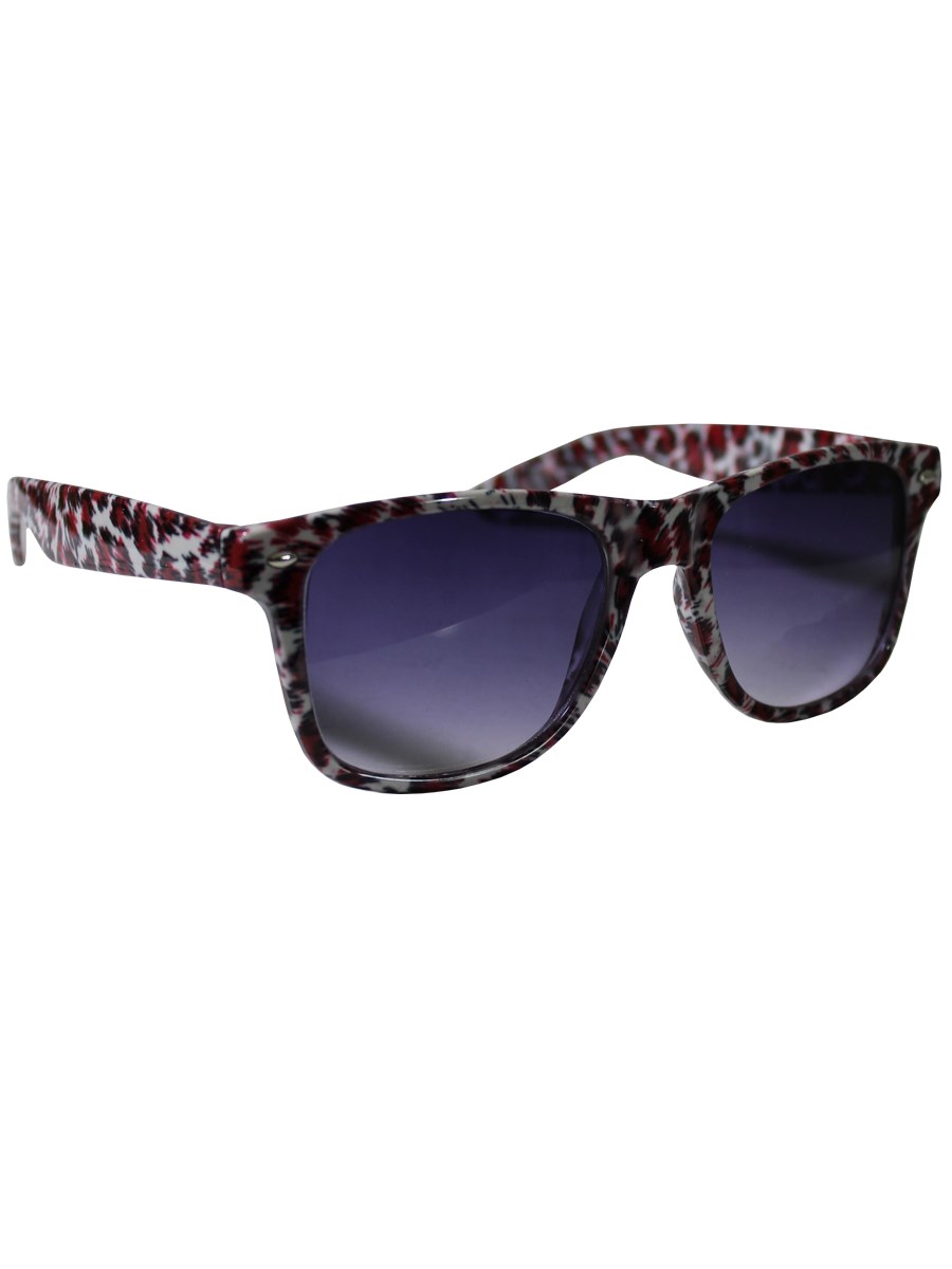 Red And White Leopard Print Wayfarer Sunglasses Buy Online At