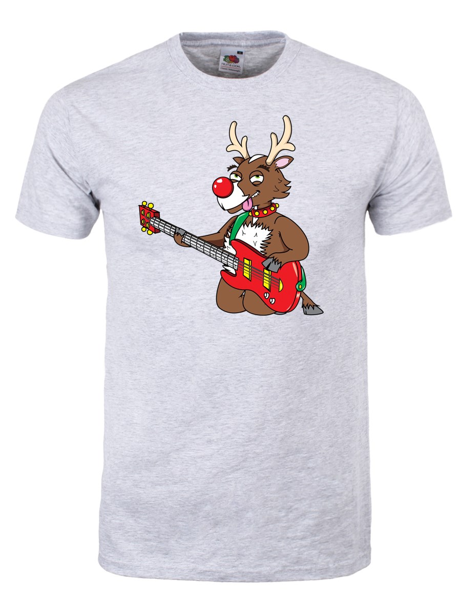Rockin' Rudolph Men's Grey T-Shirt - Buy Online at Grindstore.com