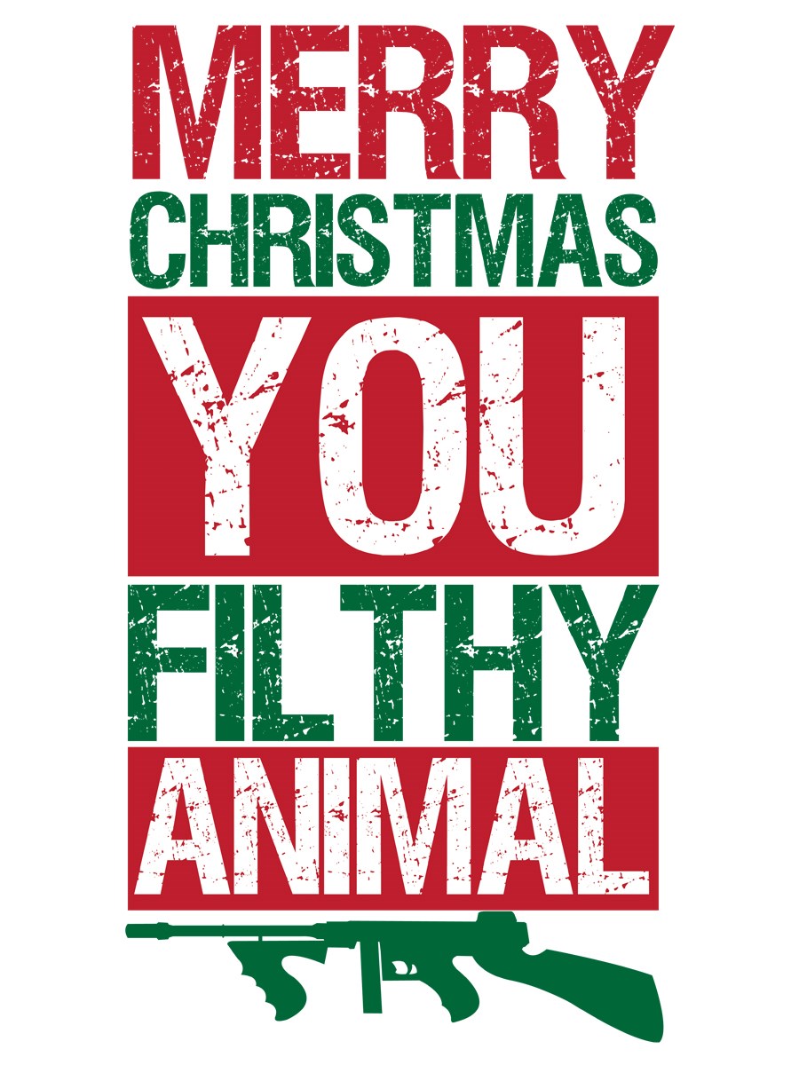 Download Merry Christmas You Filthy Animal Men's White T-Shirt ...