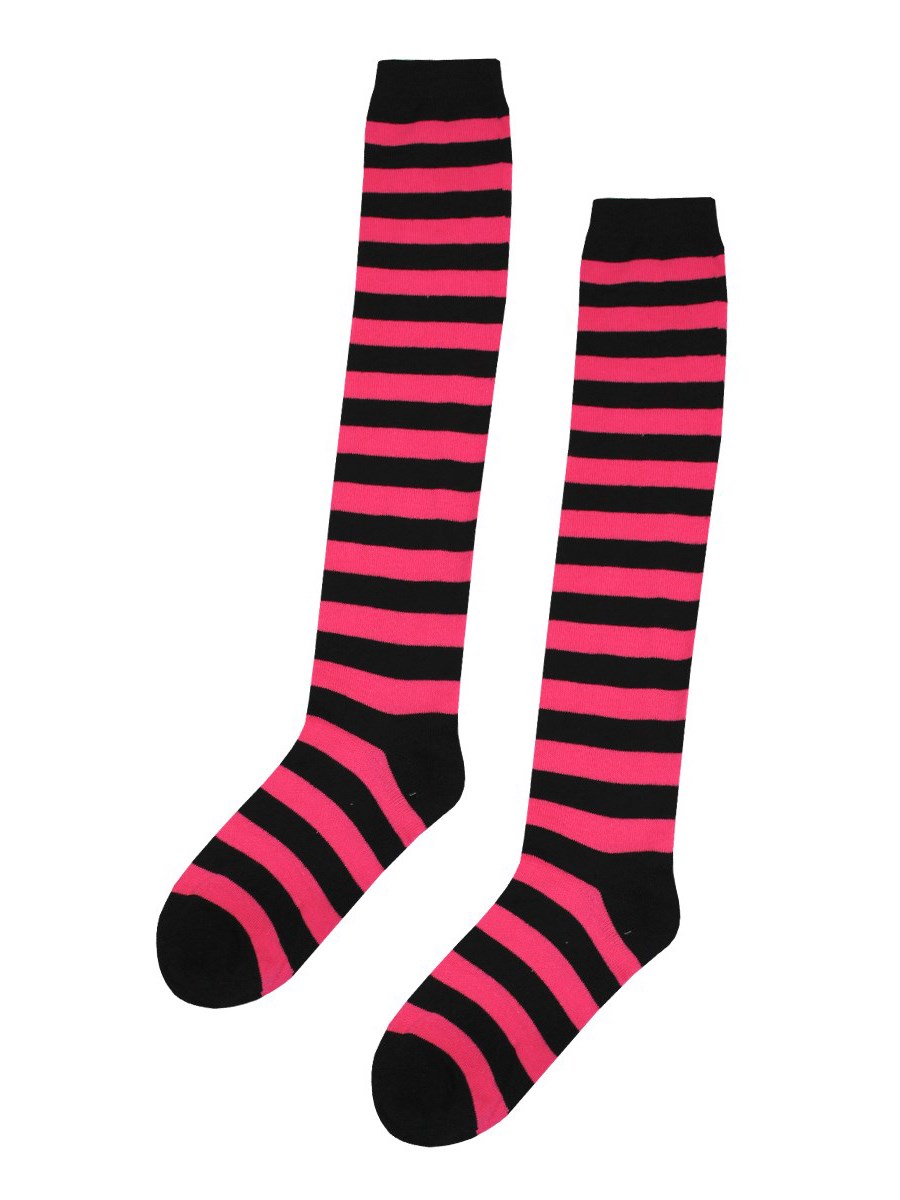 Black and Pink Stripe Socks - Buy Online at Grindstore.com