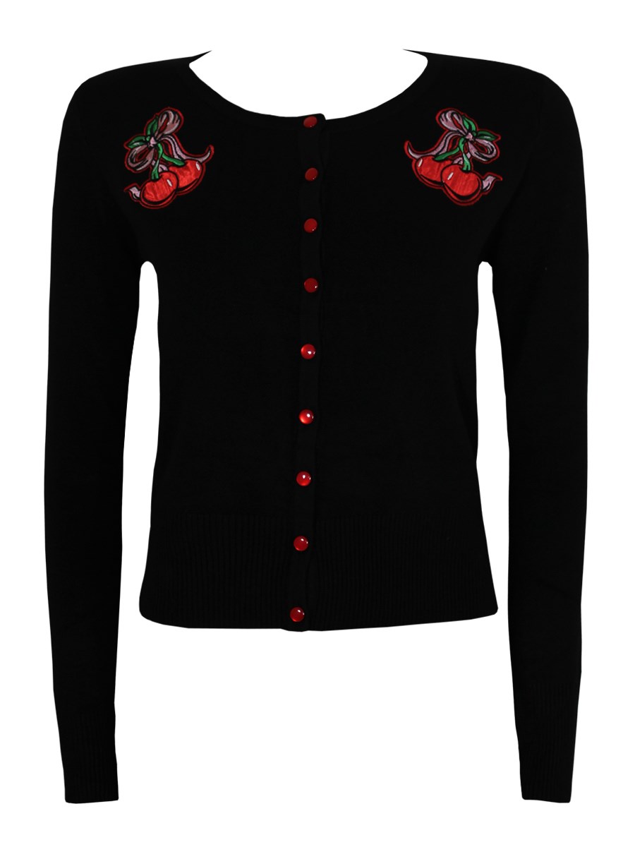 Banned Cherry Bow Ladies Black Cardigan - Buy Online at Grindstore.com