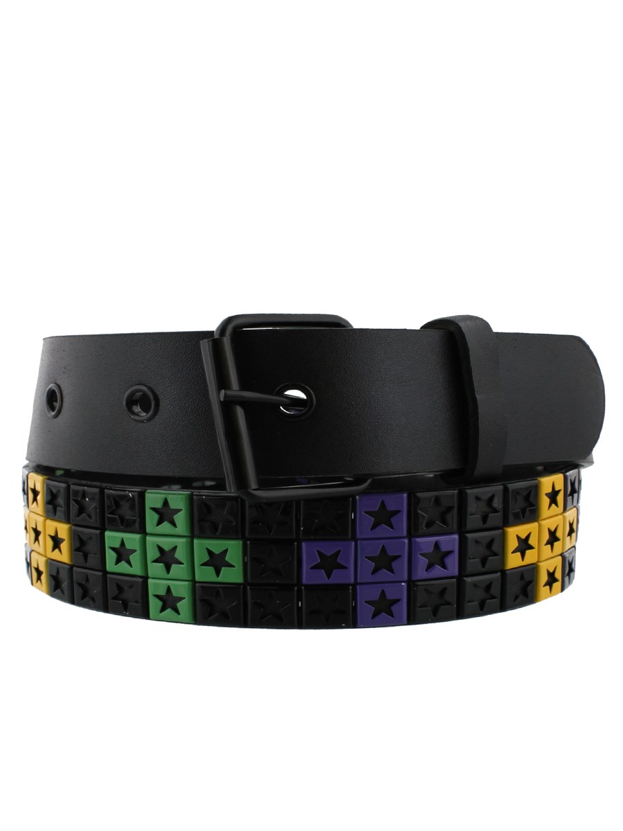 Multi Coloured Cross Studded Belt - Buy Online at Grindstore.com
