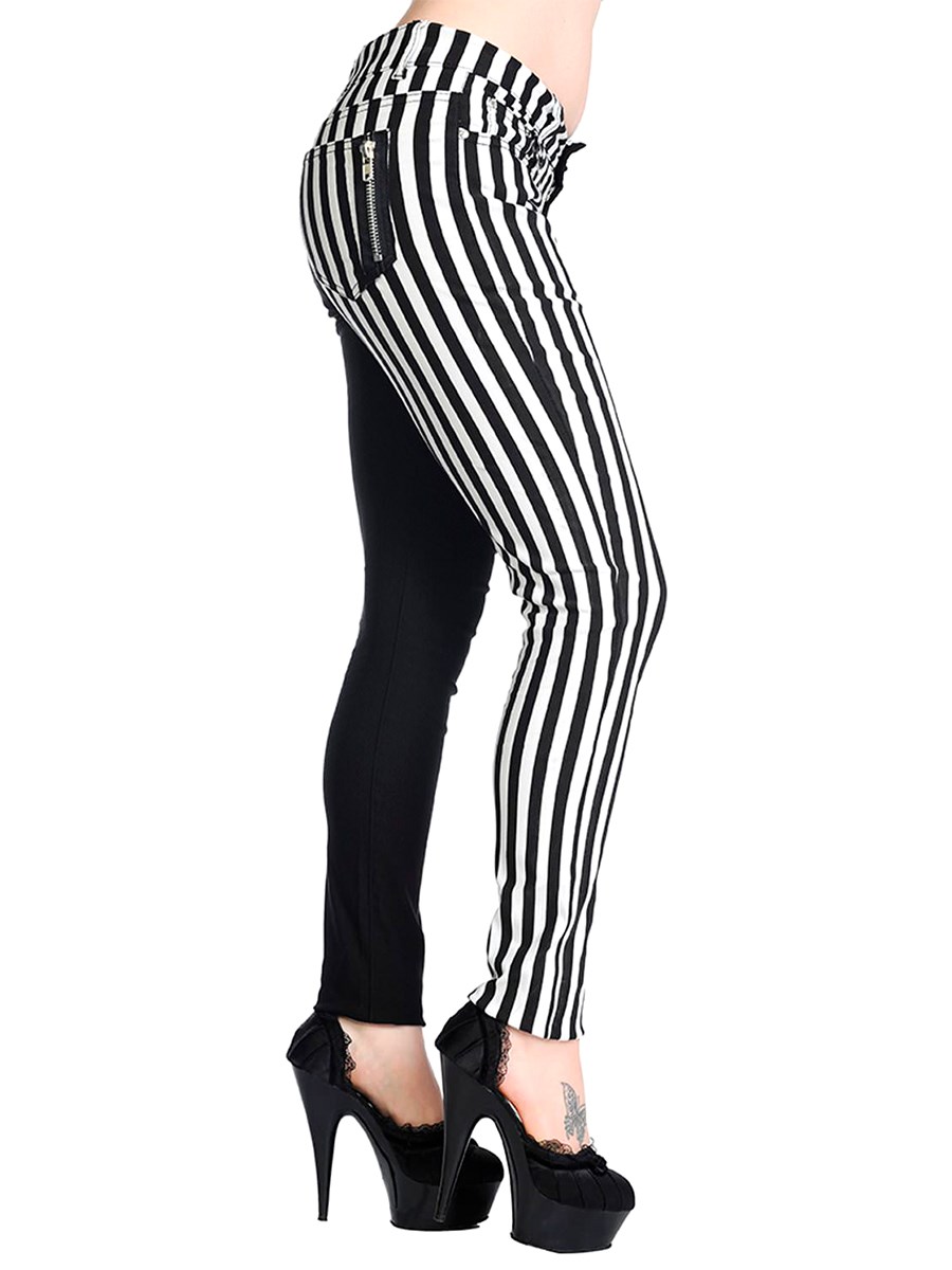 Banned Half Black Half White Striped Skinny Jeans - Buy Online at ...