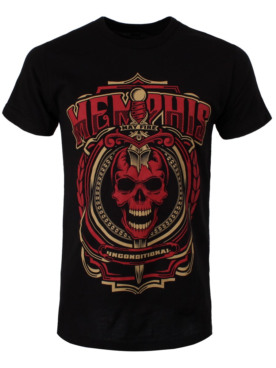 Memphis May Fire Dagger Skull Men's Black T-Shirt - Buy Online at ...