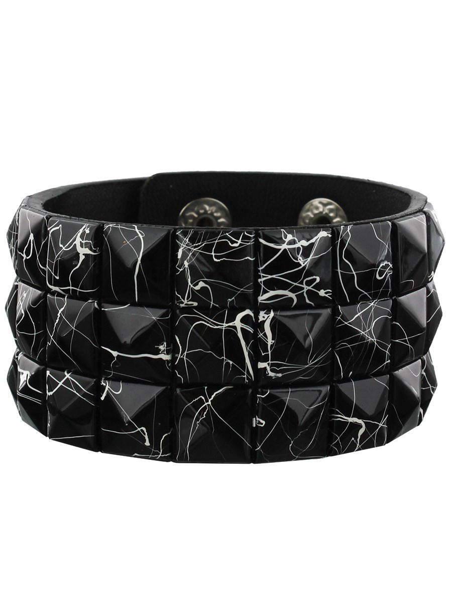 Black Scribble Studded Wristband - Buy Online at Grindstore.com