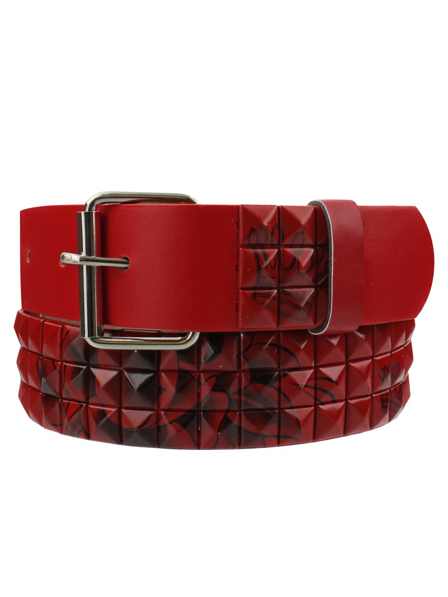 Red Tattoo Studded Belt - Buy Online at Grindstore.com