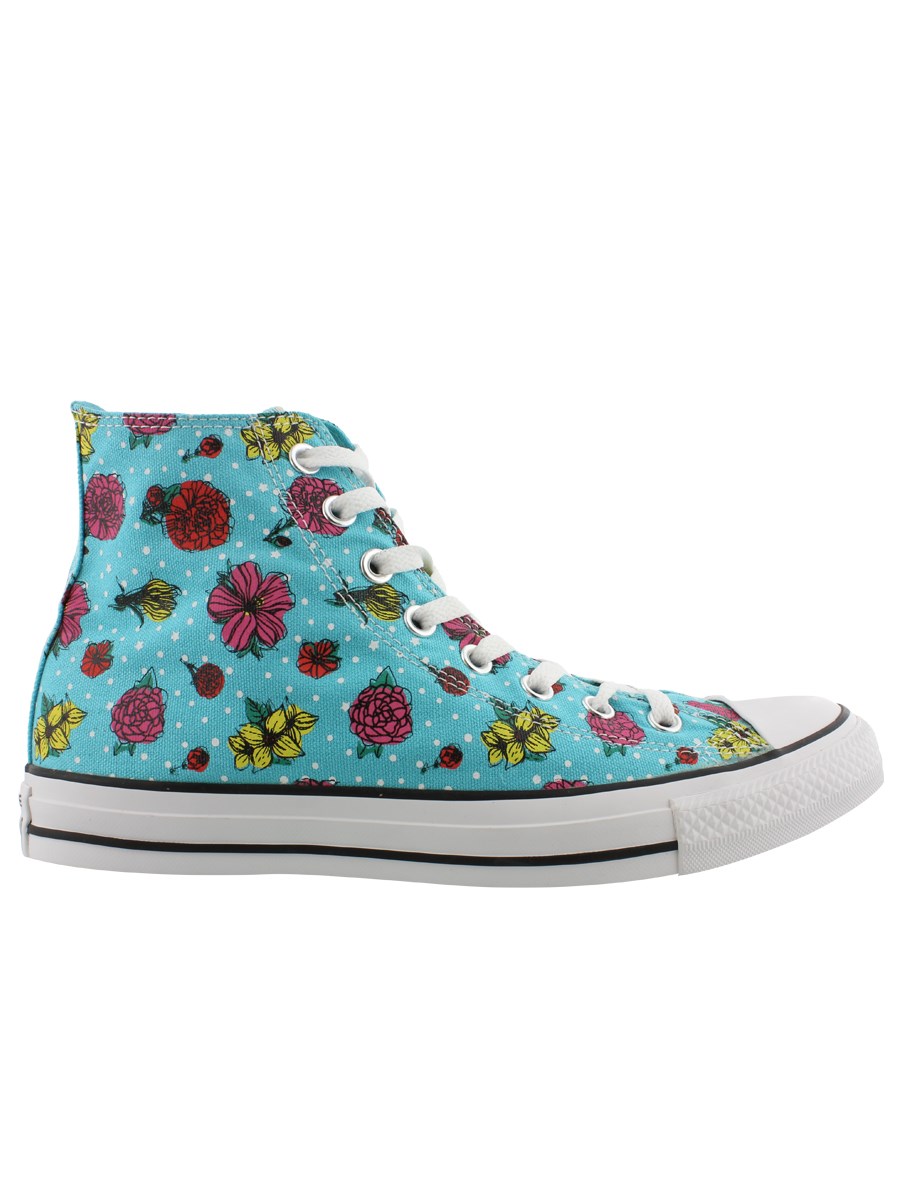 Converse All Star Floral Polka Dot Peacock Womens Hi-Top Trainers - Buy  Online at 