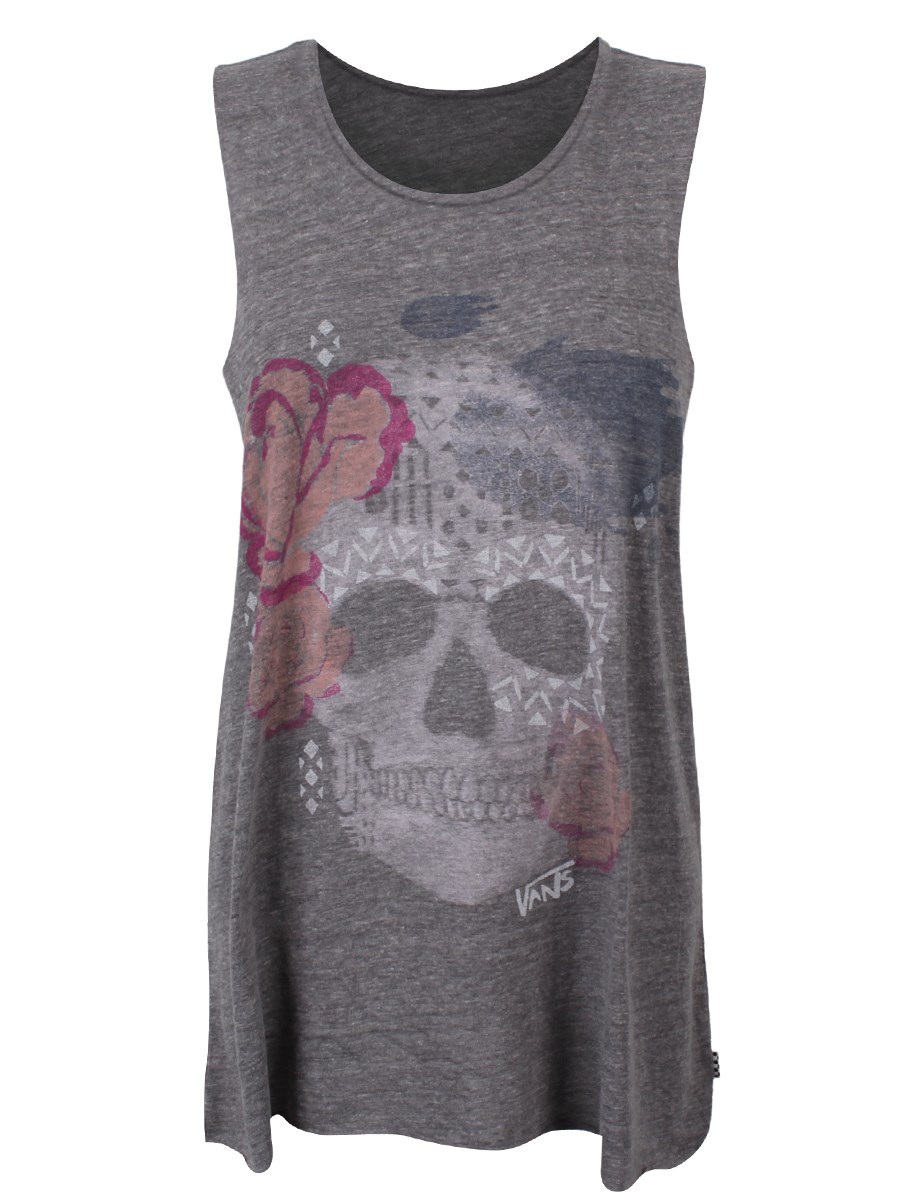 Vans Sketchy Skull Ladies Sleeveless T-Shirt - Buy Online at Grindstore.com