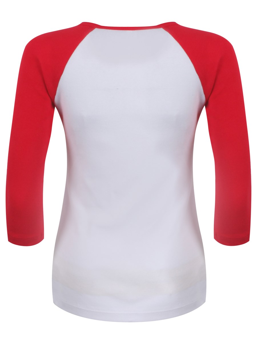 Cafe 80's Ladies White & Red Raglan T-Shirt, Inspired By Back To The ...
