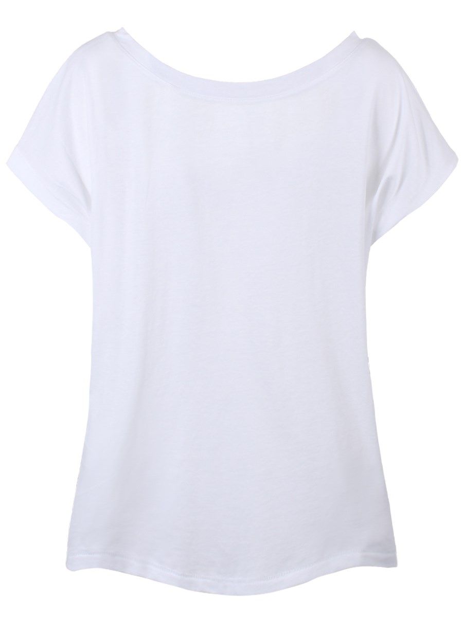 Organic Scoop Neck Oversized Ladies White Cropped T-Shirt - Buy Online ...