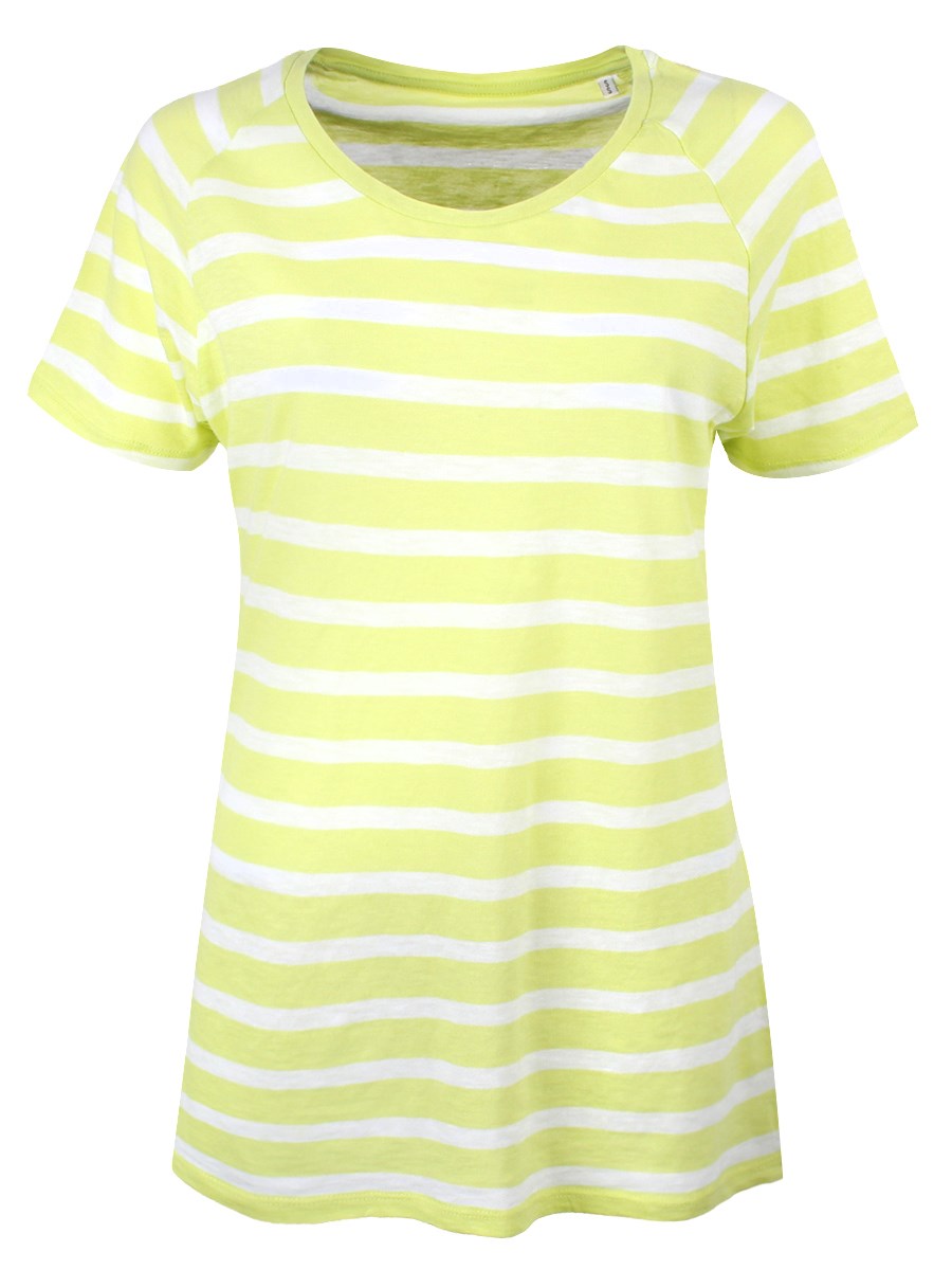 Striped Lime and White Ladies T-Shirt - Buy Online at Grindstore.com