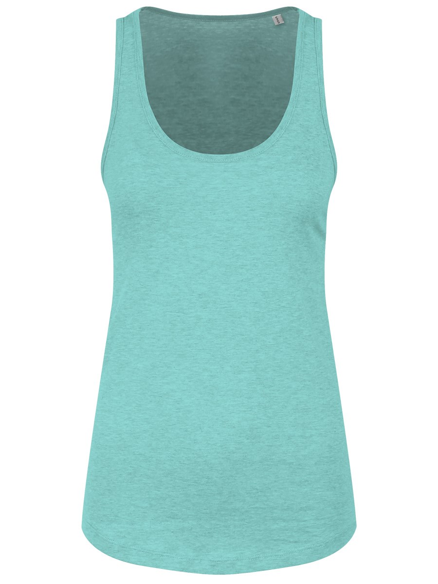 Organic Ladies Mid Heather Green Racerback Tank Top - Buy ...