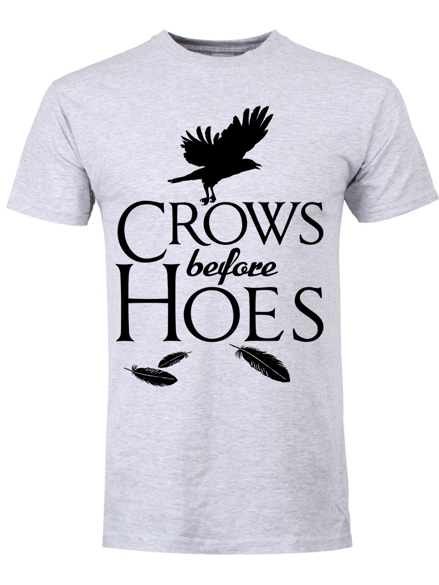 CROWS BEFORE HOES GAMES OF THRONES HOUSE OF STARK JON SNOW MENS/WOMENS TSHIRT
