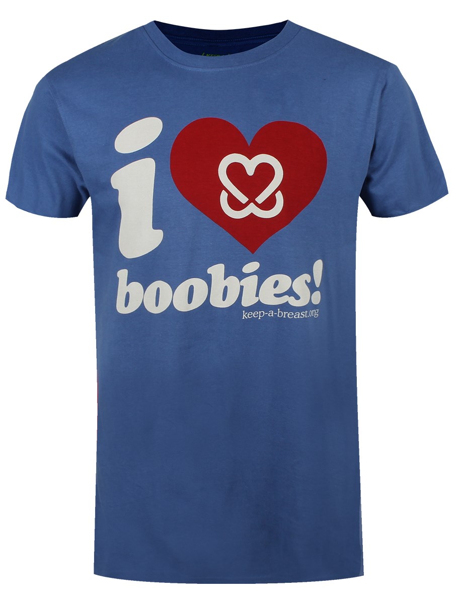 Keep A Breast I Love Boobies Men's Blue T-Shirt - Buy Online at ...