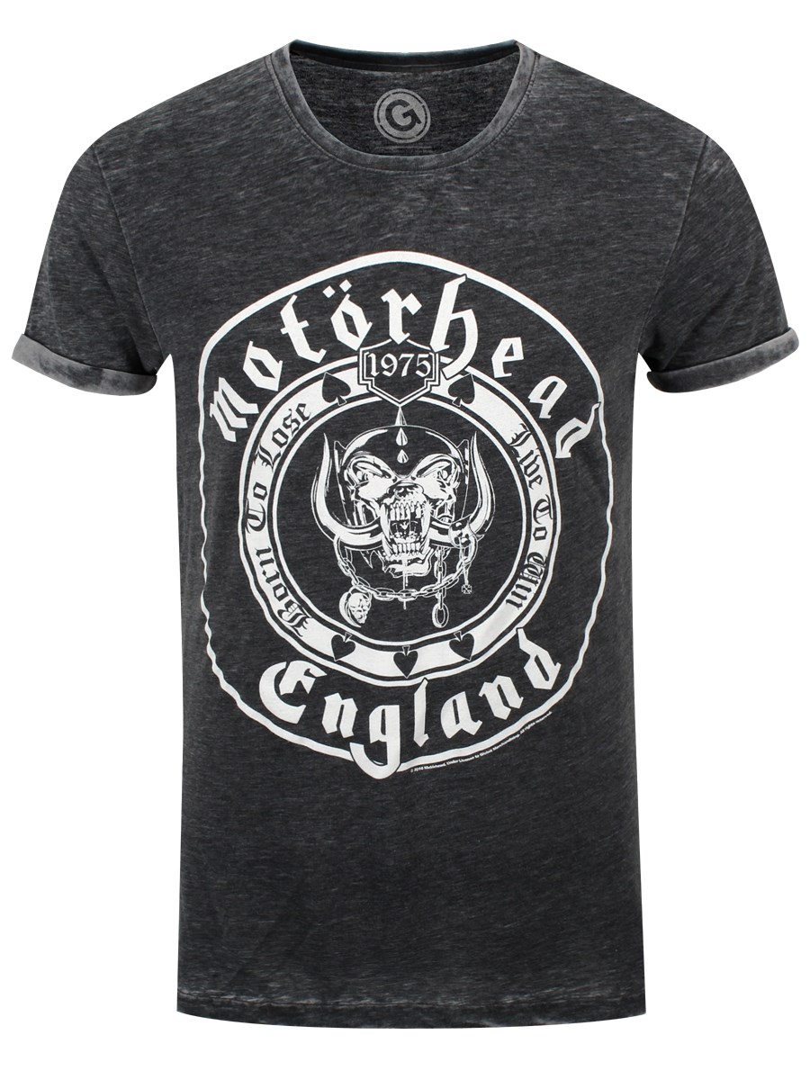 Motorhead England Seal Men's Grey Burn Out T-Shirt - Buy Online at ...