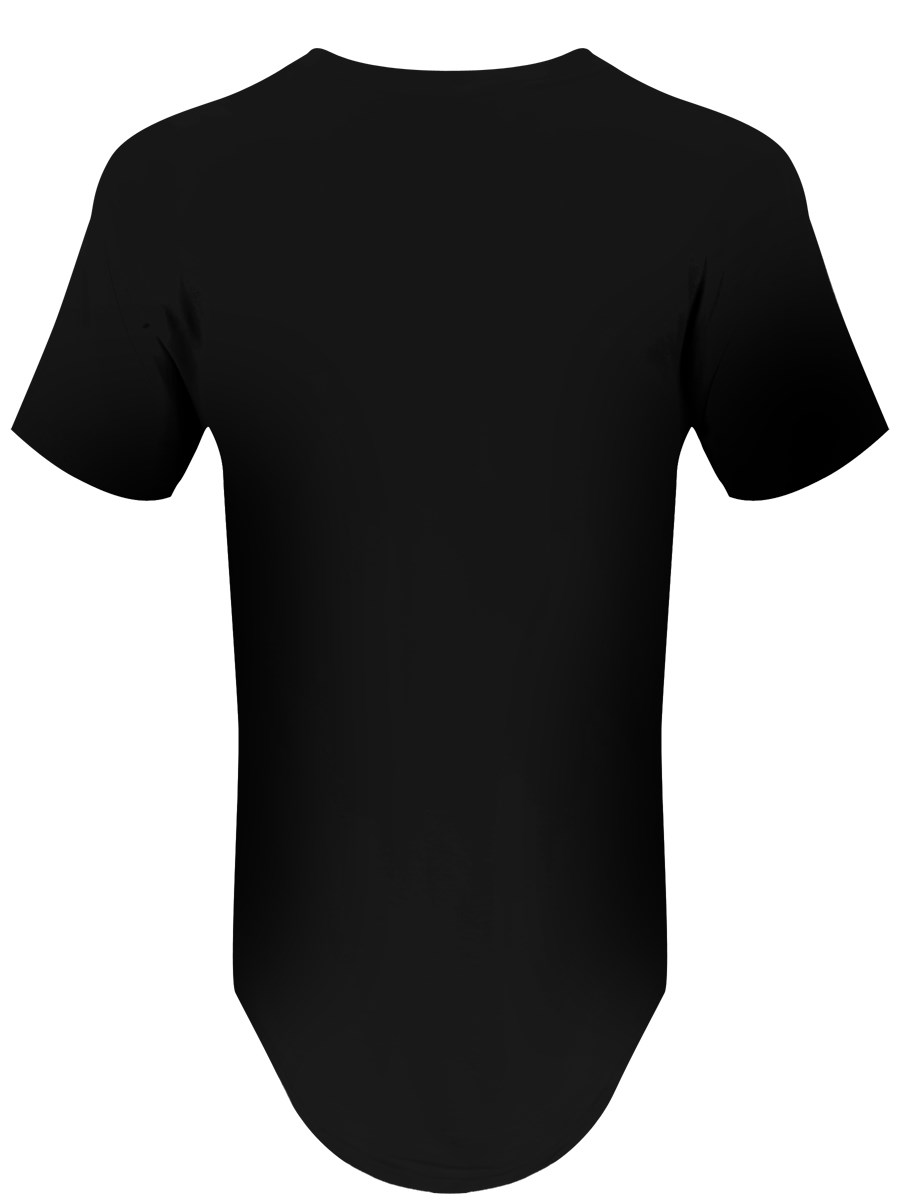 Grindstore T-Shirt Long Body Urban Tee da Uomo in Nero 