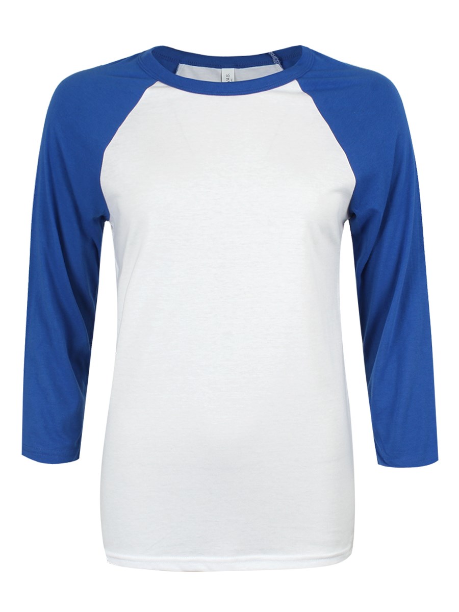 White & Royal Blue Sleeve Baseball T-Shirt - Buy Online at Grindstore.com