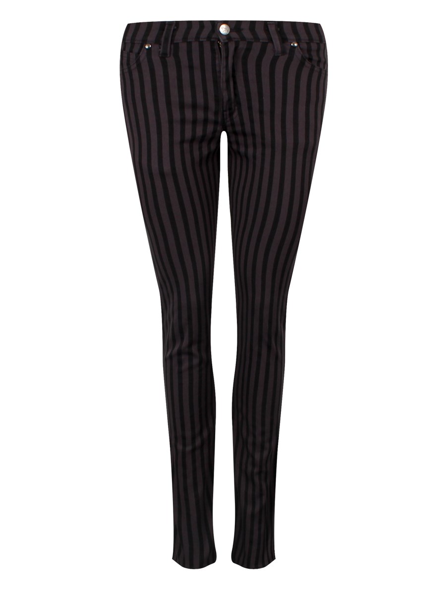 black and grey striped jeans