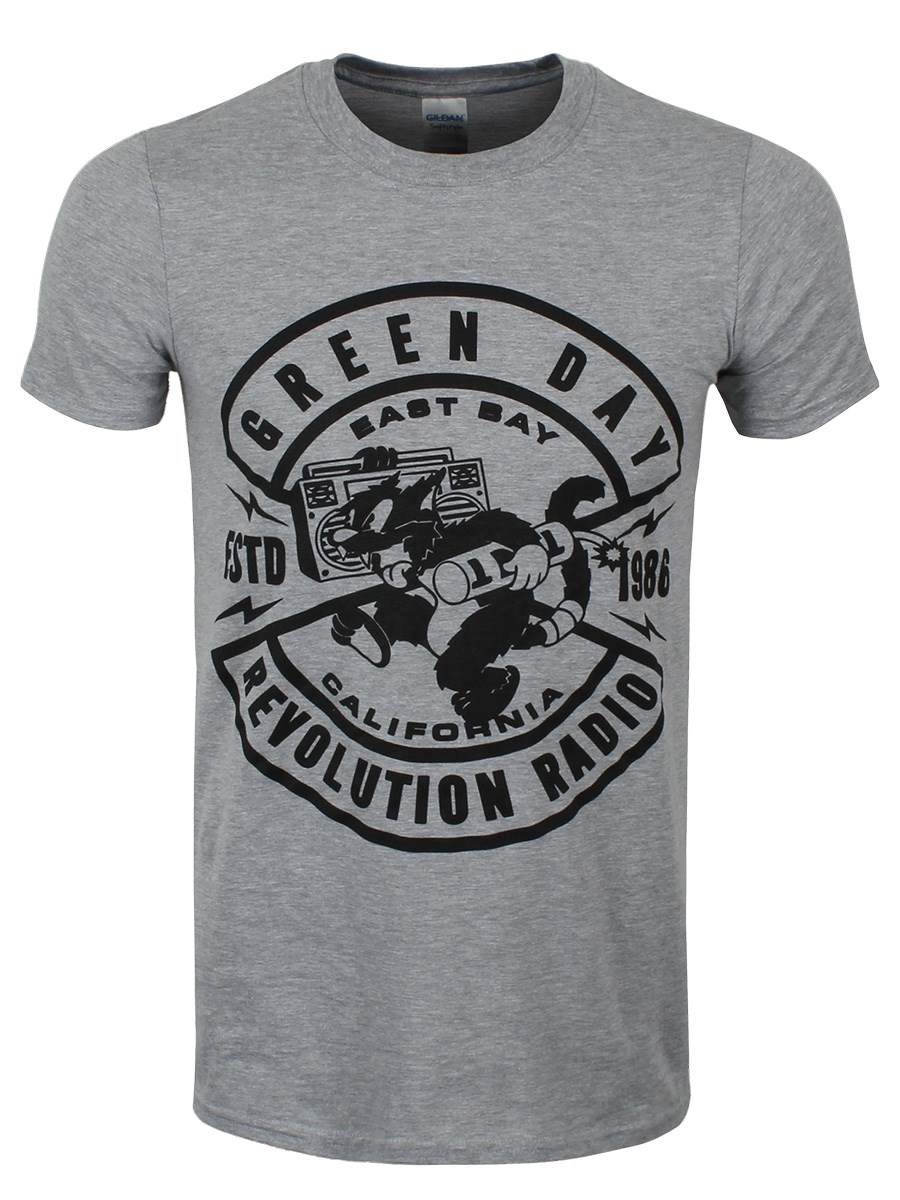 Green Day Cat Crest Men's Grey T-Shirt - Buy Online at 