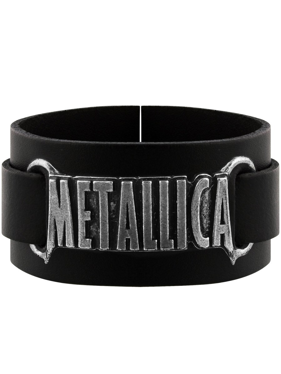 Made in Italy Alchemy Rocks Official Merch Pewter & Leather METALLICA Wristband 