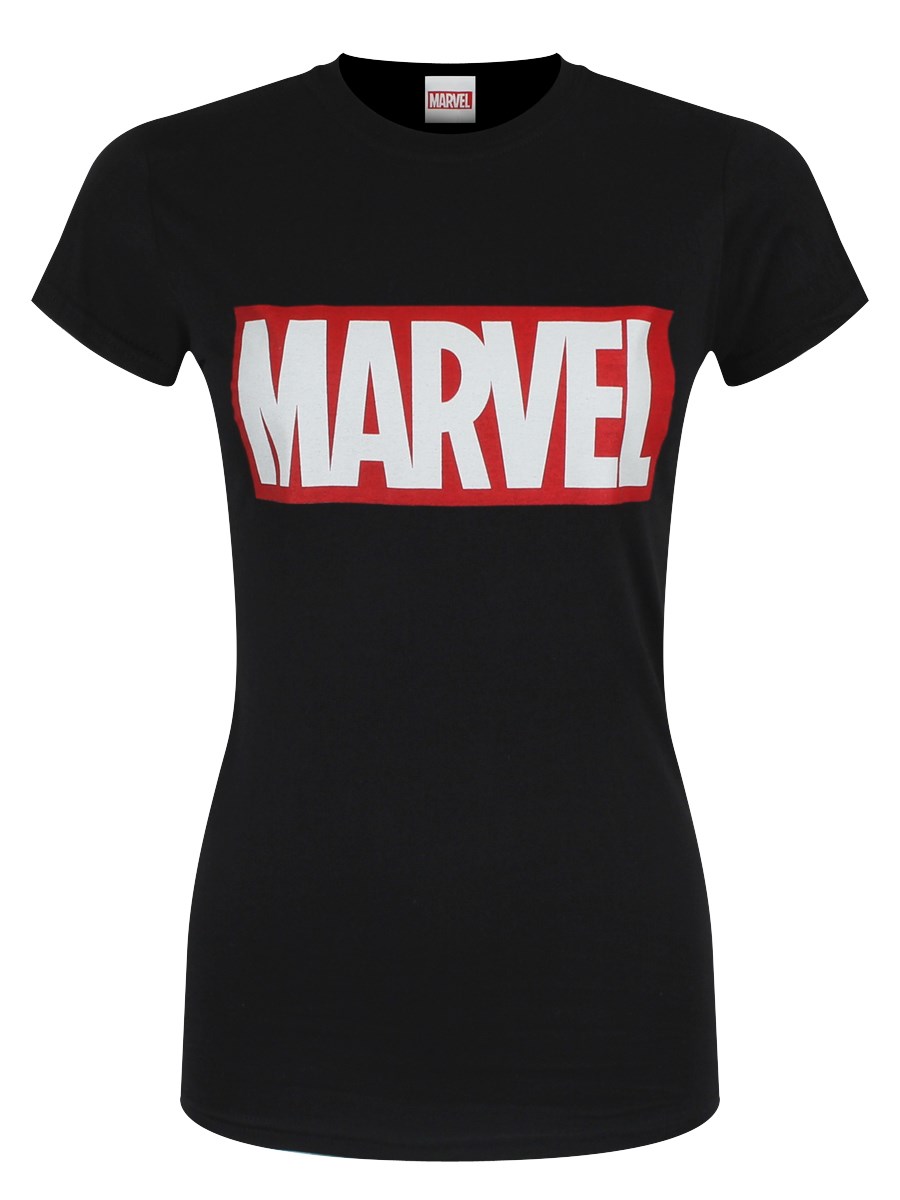 Marvel Logo Ladies Black TShirt Buy Online at
