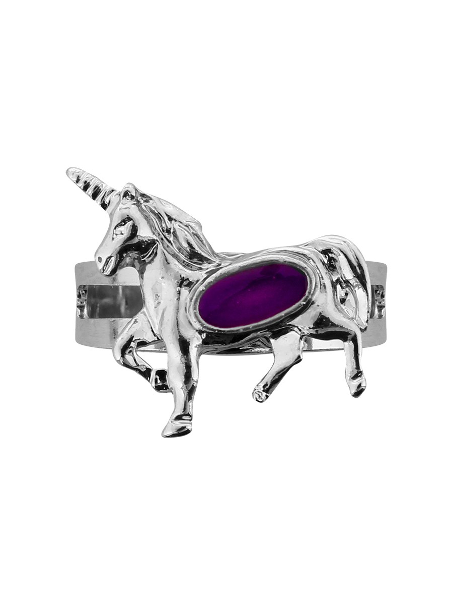 gift boxed Stocking filler pocket money Unicorn Mood Ring adjustable split-ring 