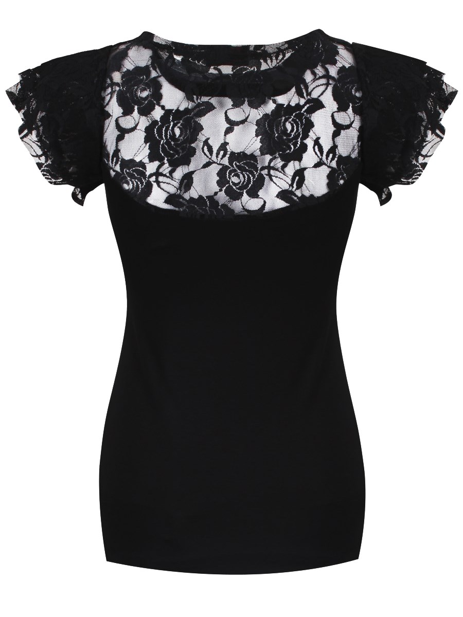 Spiral Custodian Lace Layered Cap Sleeve Top - Buy Online at Grindstore.com