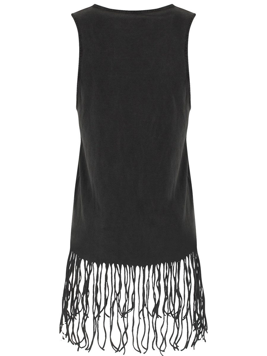 Green Day American Idiot Vintage Ladies Tassel Fringe Long Vest - Buy