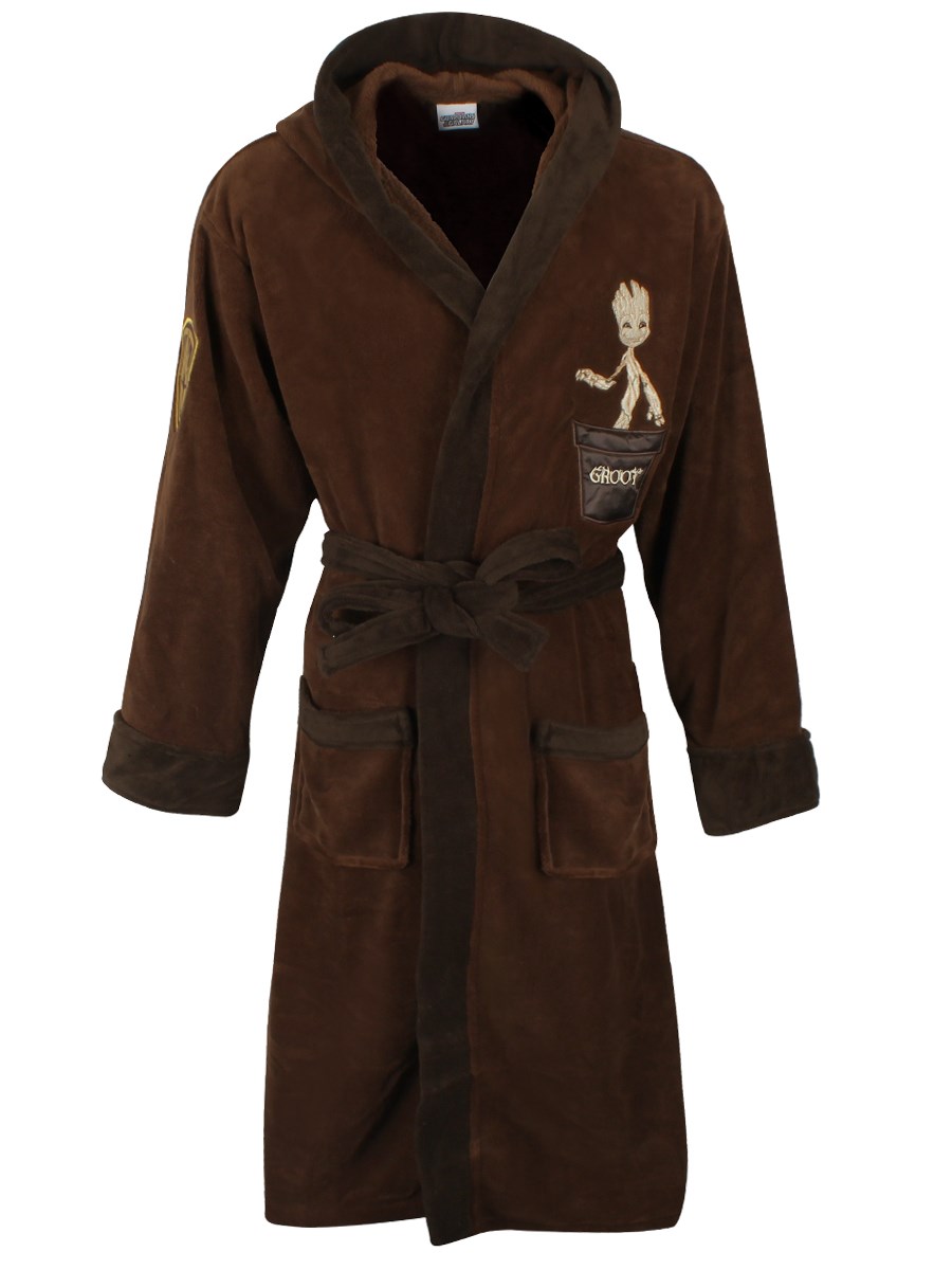 Boys Girls Baby Groot Guardians of the Galaxy Hooded Bath Robe Dressing Gown 