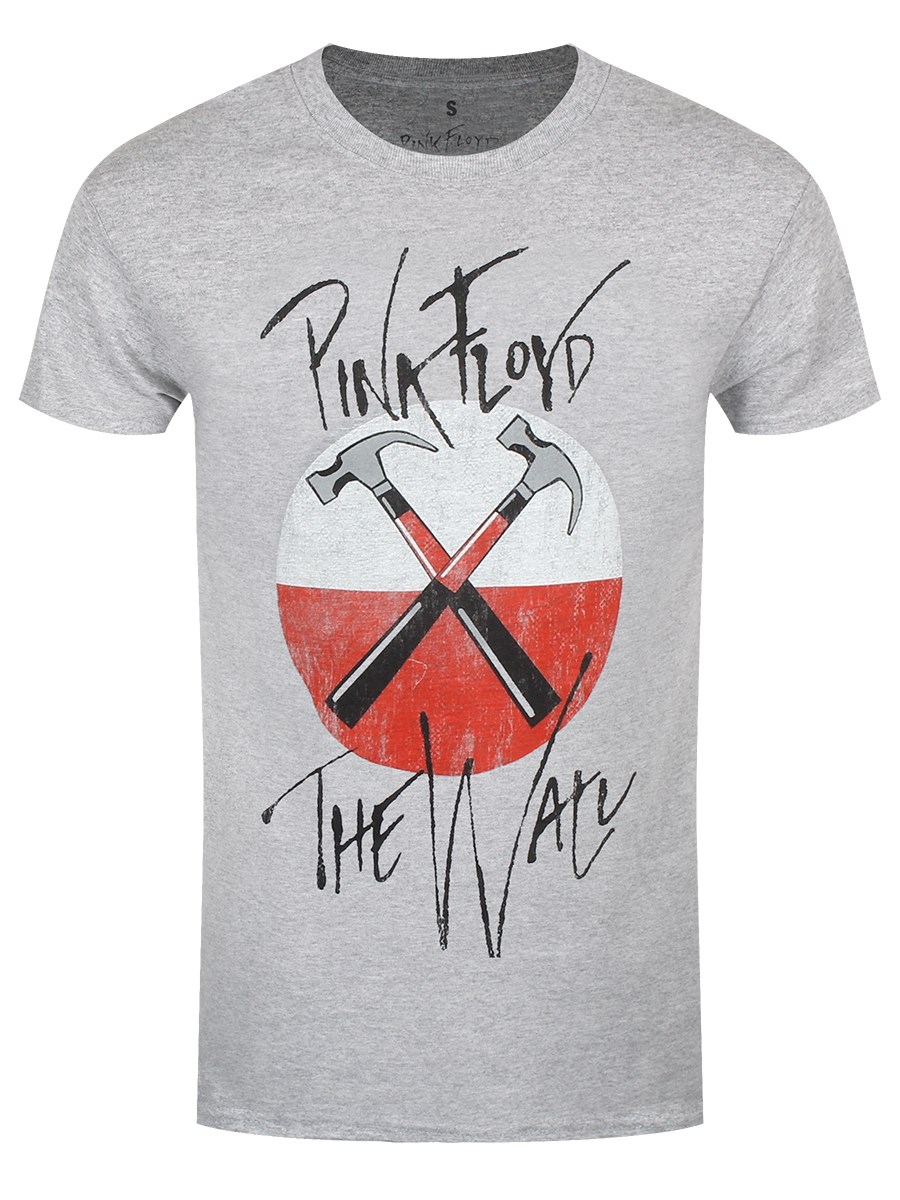 Pink Floyd The Wall Faded Hammers Logo Men&#39;s Grey T-shirt - Buy Online at 0