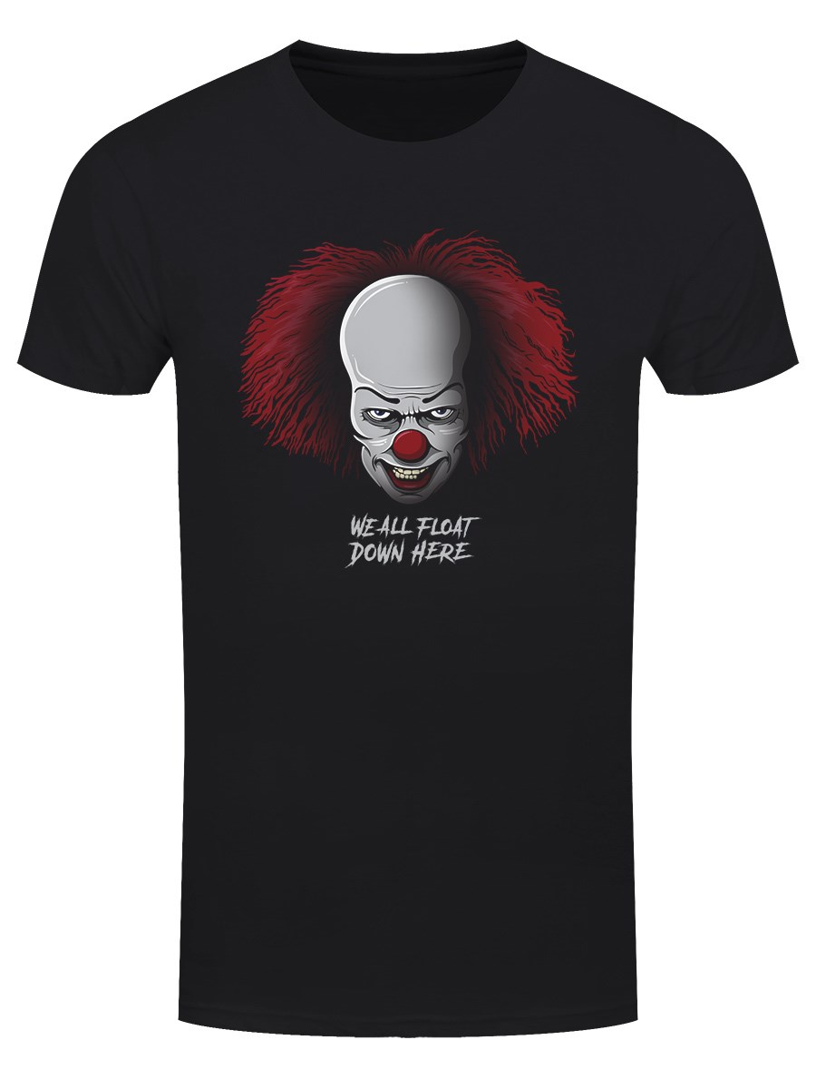 Details about   Stephen King It Pennywise We all float down here Shirt Black T-Shirt Cotton Tee