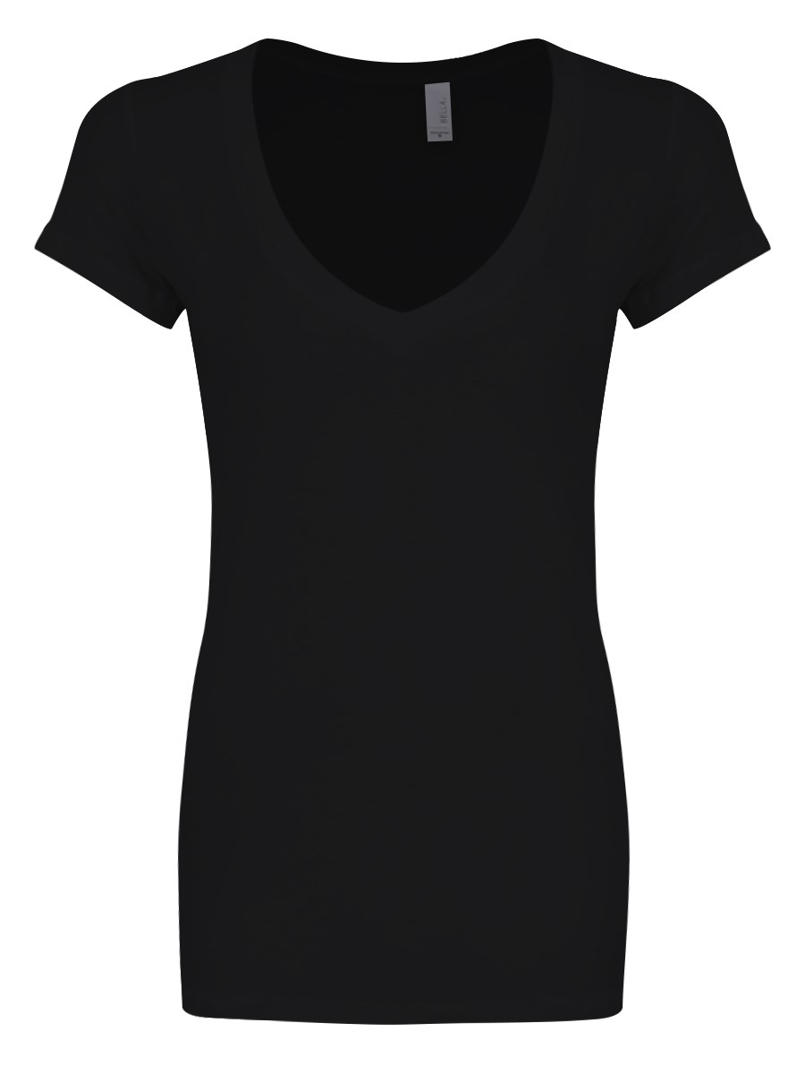 Download Ladies Plain Black Deep V-Neck T-Shirt - Buy Online at ...